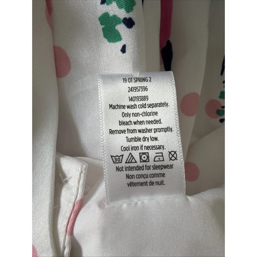 Gymboree Floral Dress Sz 8 Special Occassion Wedding Polka Dot Lined White Pink